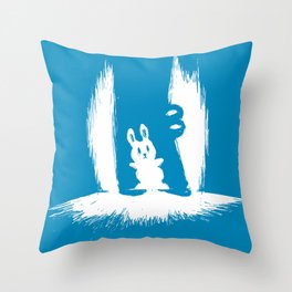 cornered! (bunny and crocodile) Throw Pillow
