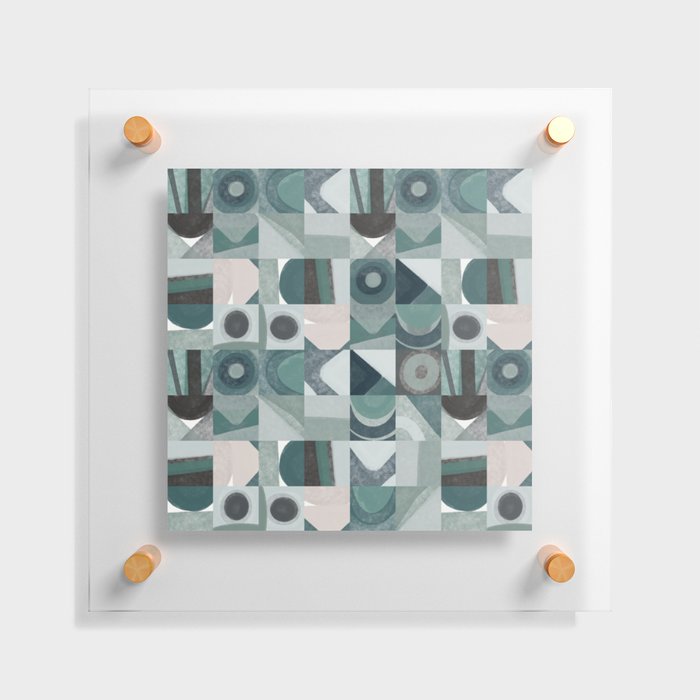 Mid century grid pattern 05 Floating Acrylic Print