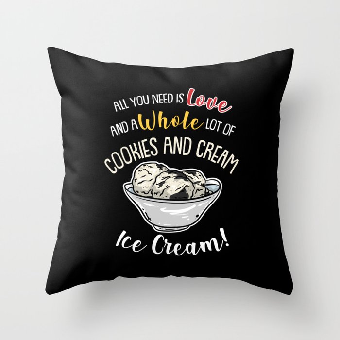 Cookies And Cream Ice Cream Throw Pillow