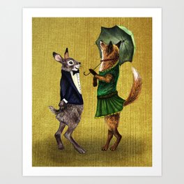 Fox and Hare Art Print