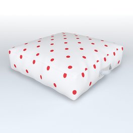 Small Red Polka Dots Outdoor Floor Cushion