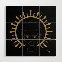 JESUS in gold ink Wood Wall Art