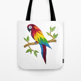 A Colorful parrot from Nature in Quilling Paper Design Tote Bag