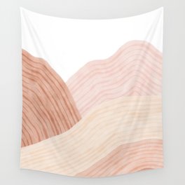 Neutral pastel mountains Wall Tapestry