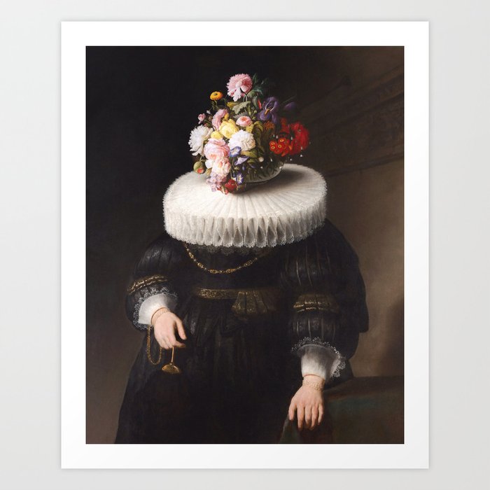 Flower Head Dutch Portrait Art Print
