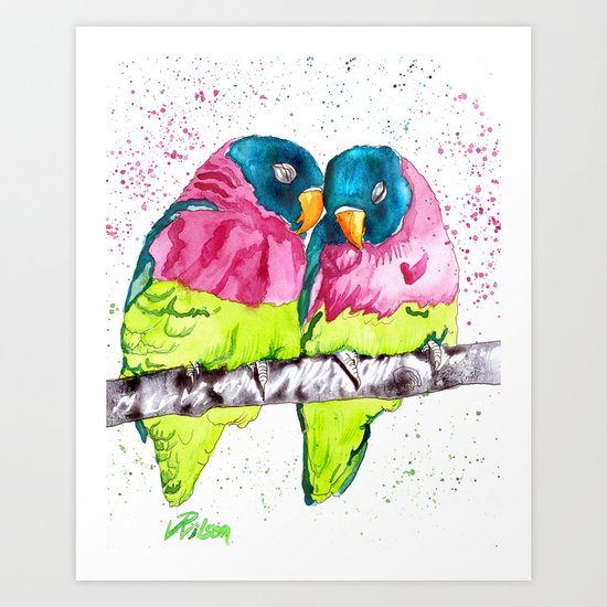 Lovebirds Art Print