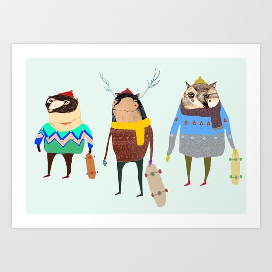 Skateboarders. Art Print