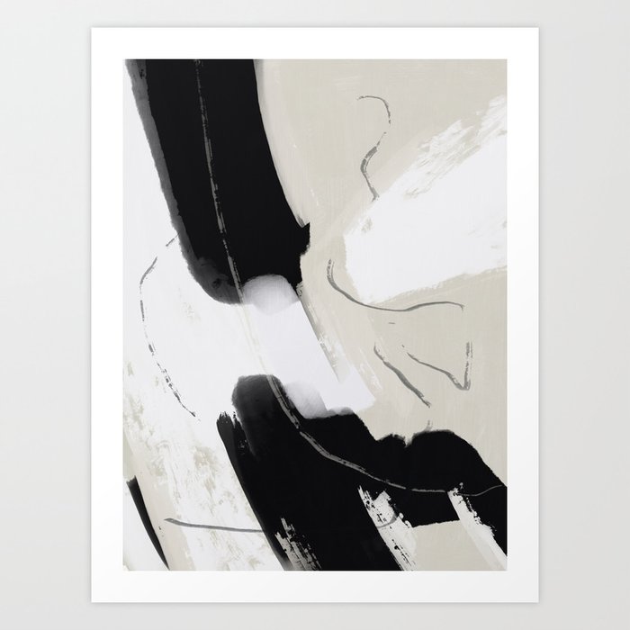 Paint abstract black and white  Art Print