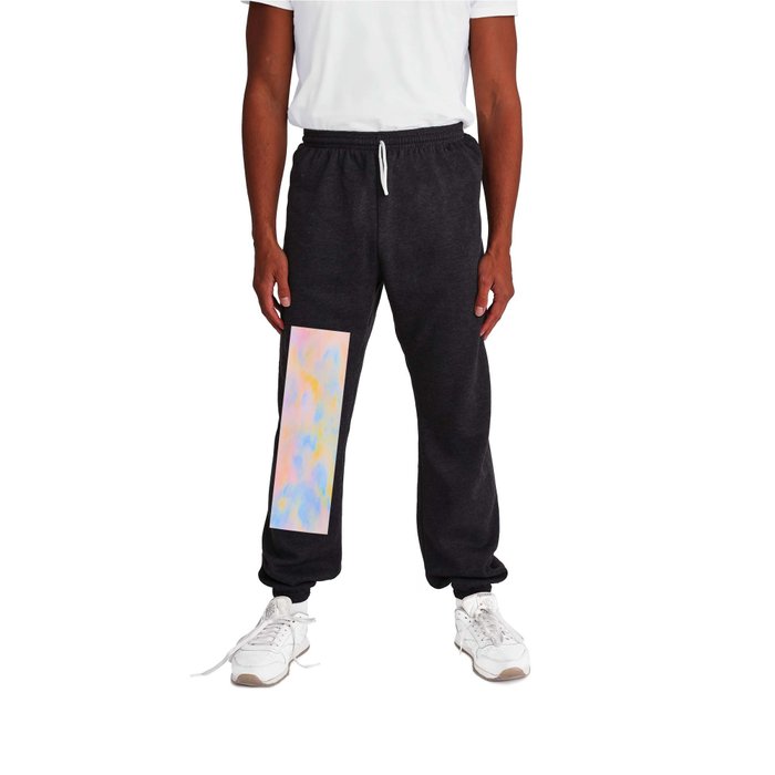 Pink Beach Bright Soft Oil Pastel Drawing Sweatpants