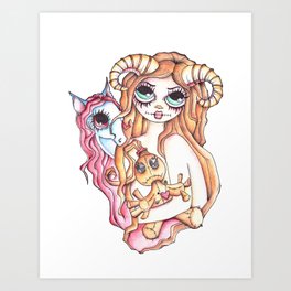 Pins In My Heart - Voodoo Gothic Girl Art Print