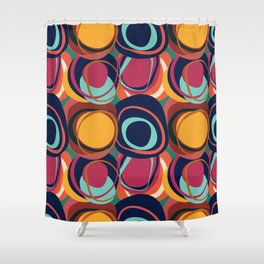 Abstract natural form seamless pattern with circles Shower Curtain