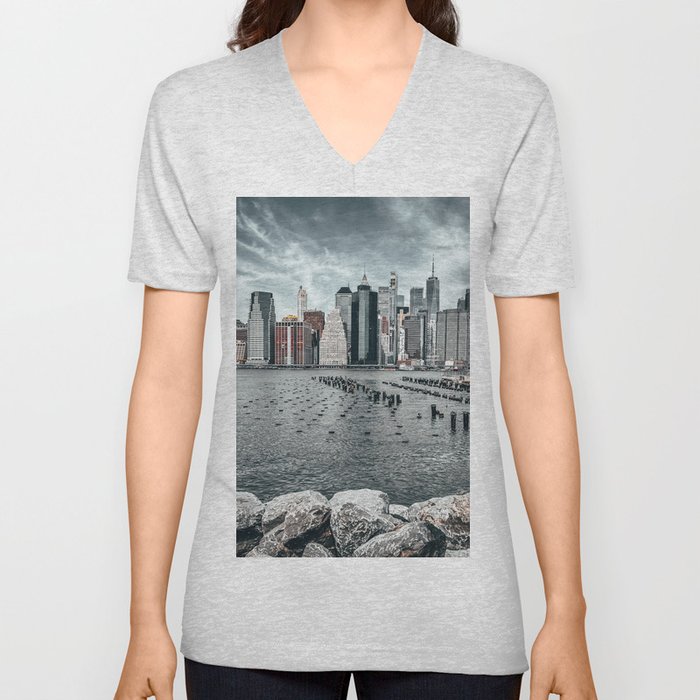 New York City V Neck T Shirt