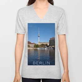 Autumnal Feeling at the River Spree in Berlin V Neck T Shirt