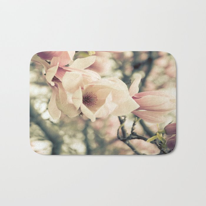 Magnolia Tree Bloom.  Flower Photography Bath Mat