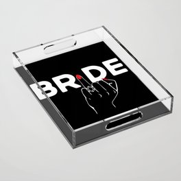 Bride Finger Diamond Ring Wedding Engagement Announcement Acrylic Tray