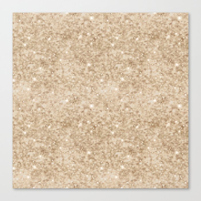 Luxury Soft Gold Sparkly Sequin Pattern Canvas Print