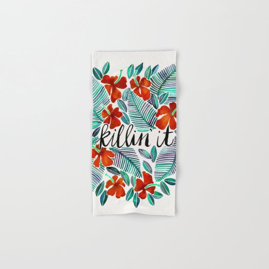 Killin' It – Tropical Red & Green Hand & Bath Towel