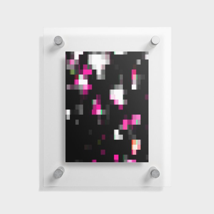 geometric pixel square pattern abstract background in pink black Floating Acrylic Print