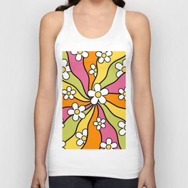 Wavy Daisies Pattern Unisex Tank Top