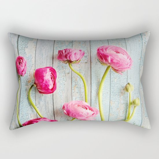 pink ranunculus Rectangular Pillow