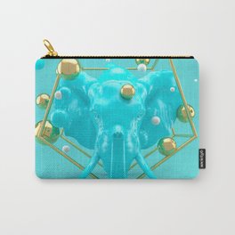 Elephant in turquoise - Animal Display 3D series Carry-All Pouch
