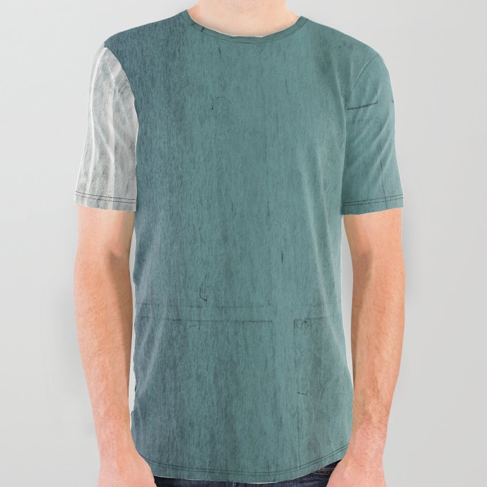 muted green soft enzyme wash fabric look All Over Graphic Tee