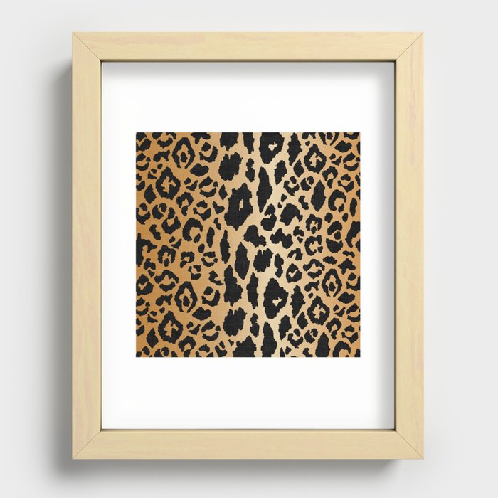 Leopard Print Linen Recessed Framed Print