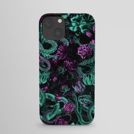 Floral and Snake Night iPhone Case