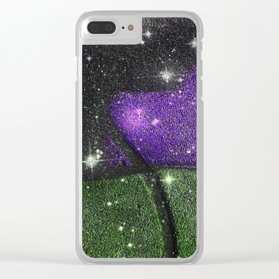 Purple Starry Eyed Dog Clear iPhone Case
