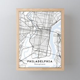 Philadelphia City Map Illustration Framed Mini Art Print