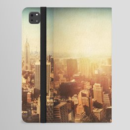 Vintage image of New York City Manhattan skyline at sunset.  iPad Folio Case