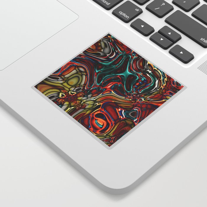 Colorful Psychedelic Acrylic Pour Sticker