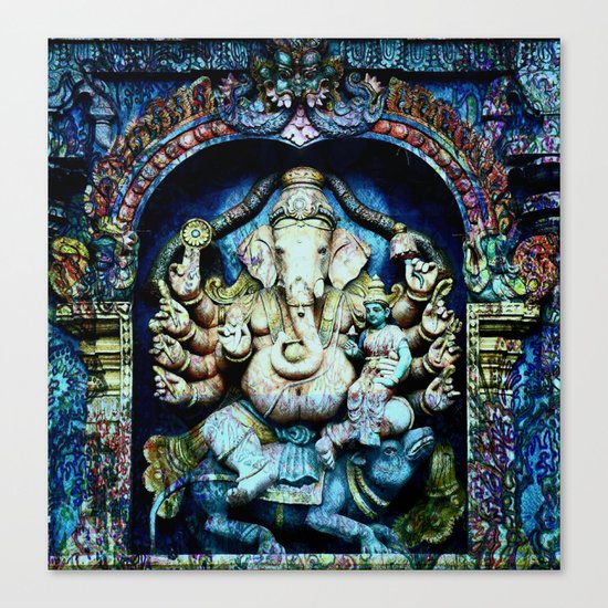 Boho Ganesha and Krishna Canvas Print