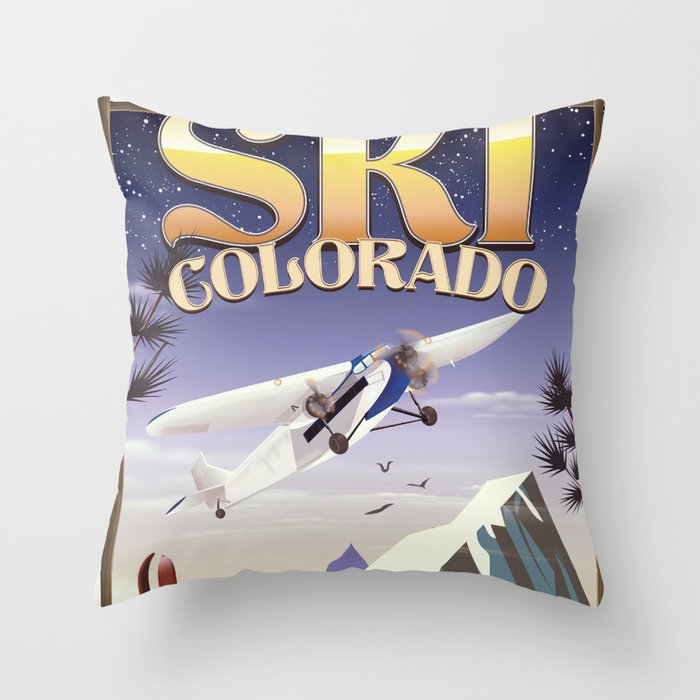 Ski colorado Throw Pillow