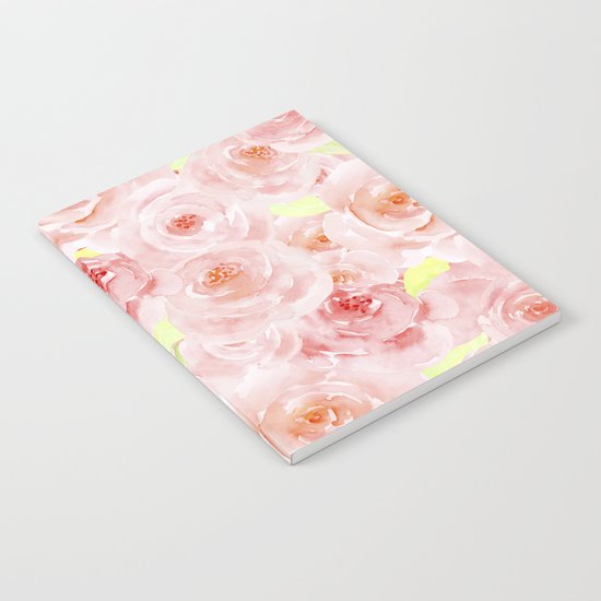 Rose pattern- Beautiful watercolor roses backround Notebook