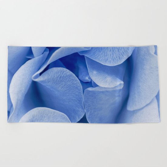 Blue flora Rose Bud- Roses and flowers Beach Towel