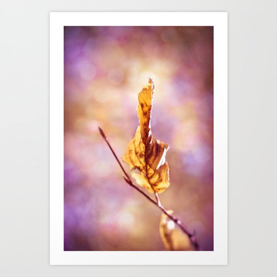 GOLDEN AUTUMN LEAF Art Print