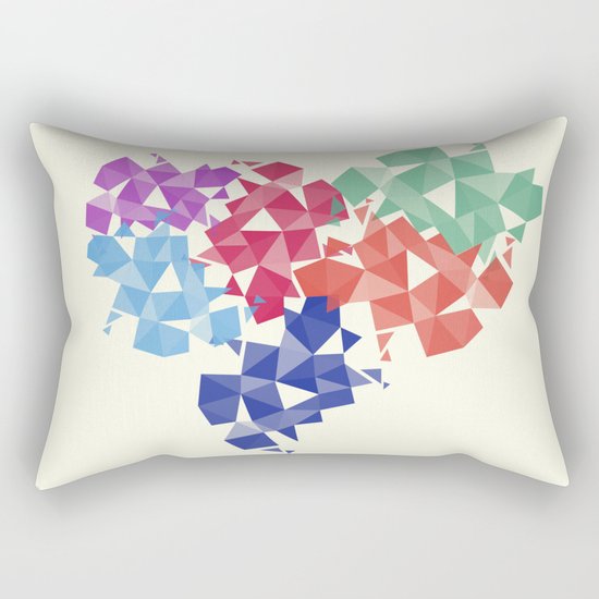 Background of geometric shapes. Colorful mosaic pattern Rectangular Pillow