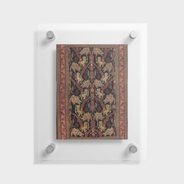 Antique Bidjar Lion Persian Rug - Decorative Vintage Kurdistan Carpet Floating Acrylic Print
