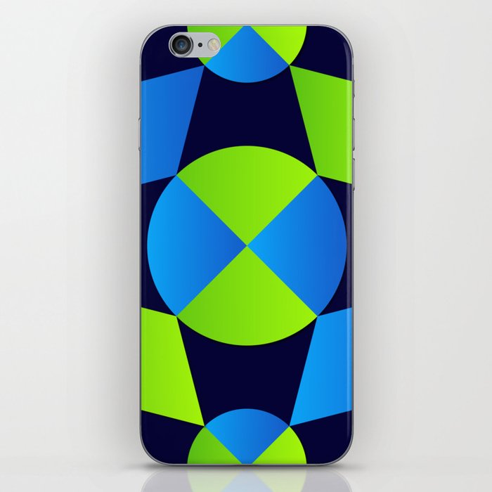 Green & Blue Color Arab Square Pattern iPhone Skin