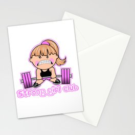 Strong girl Stationery Cards