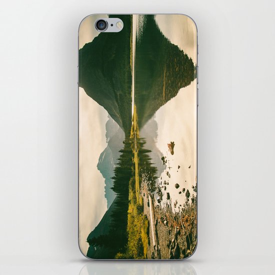 Mountain Reflecting the Lake in Many Glacier iPhone Skin