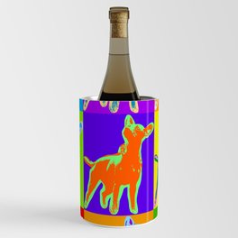 Poster with portrait of a miniature pinscher dog in pop art style Wine Chiller