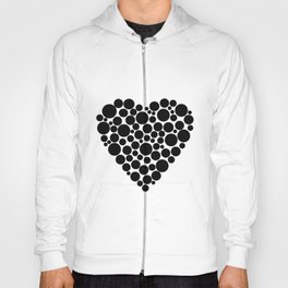 Simple black and white pattern  .heart black polka black polka dots . Hoody