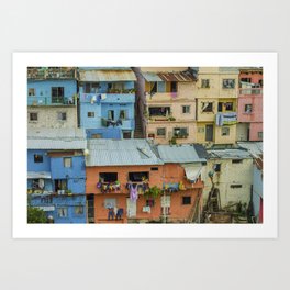 Colorful Houses on a Hill Art Print