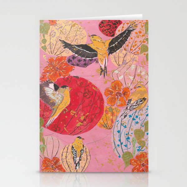 Finches and Lanterns Stationery Cards