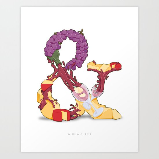 Wine & Cheese Art Print