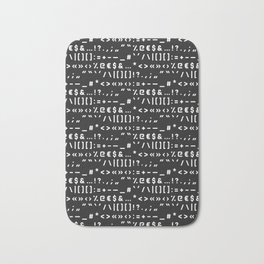 Typography Special Characters Pattern #2 Bath Mat | Graphicdesign, Design, Majuscule, Blackandwhite, Typography, Typeface, Curated, Characters, Type, Black And White 