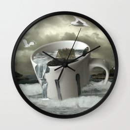 Stormy Cornwall Feb 2014 Wall Clock | Nature, Landscape, Digital, Collage 