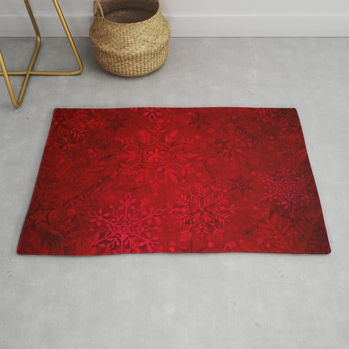 Red Christmas Pattern Rug